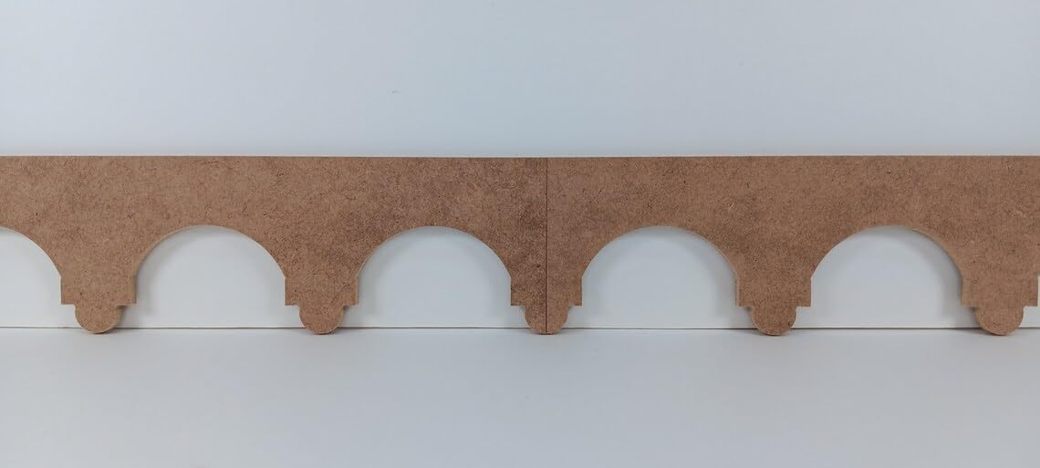 2 Pcs MDF Scallop Trim Molding – Eyes Pattern Design, 56x6 CM