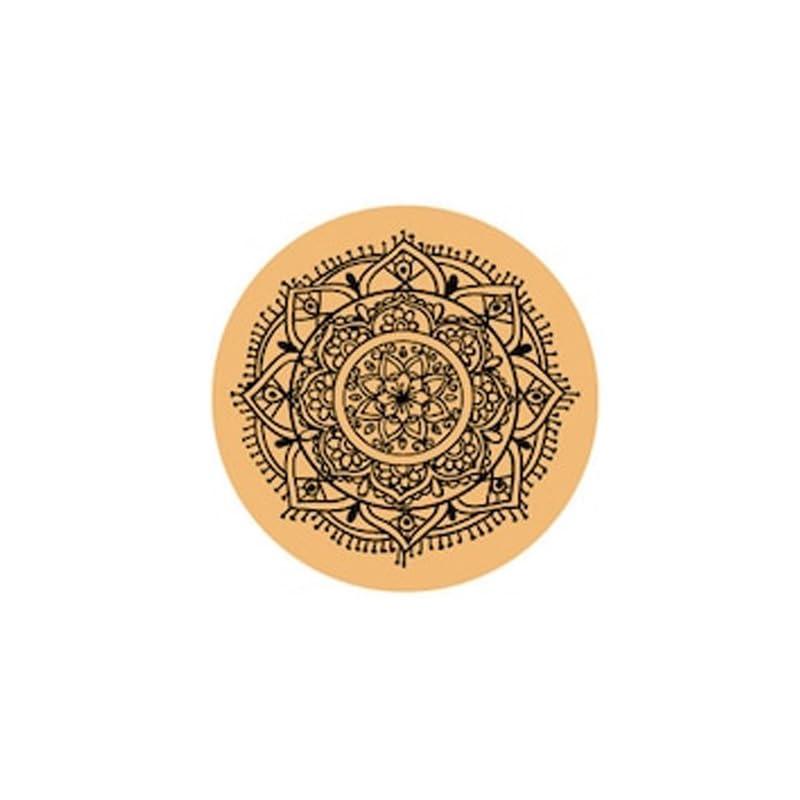 Curious Button Unfinished Wooden Mandala Coaster for DIY, 10cm Pack of 4 Round Wooden Pine MDF Cutouts Unfinished Engraved Coaster Cutouts, Painting Wood Craft, MDF Plains, DIY Art Work (Pattern-A) - Haoser