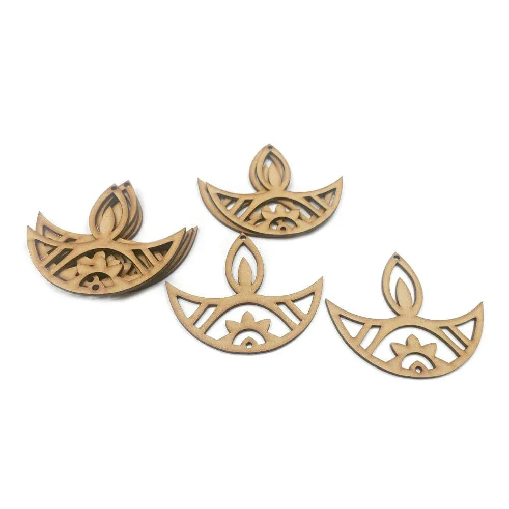Haoser Pack 20 MDF swastik Cutout for Art and Craft, Diwali Decoration Item for Festivals,Wooden swastik Hangings Cutouts for Diwali Craft-3 Inch - Haoser