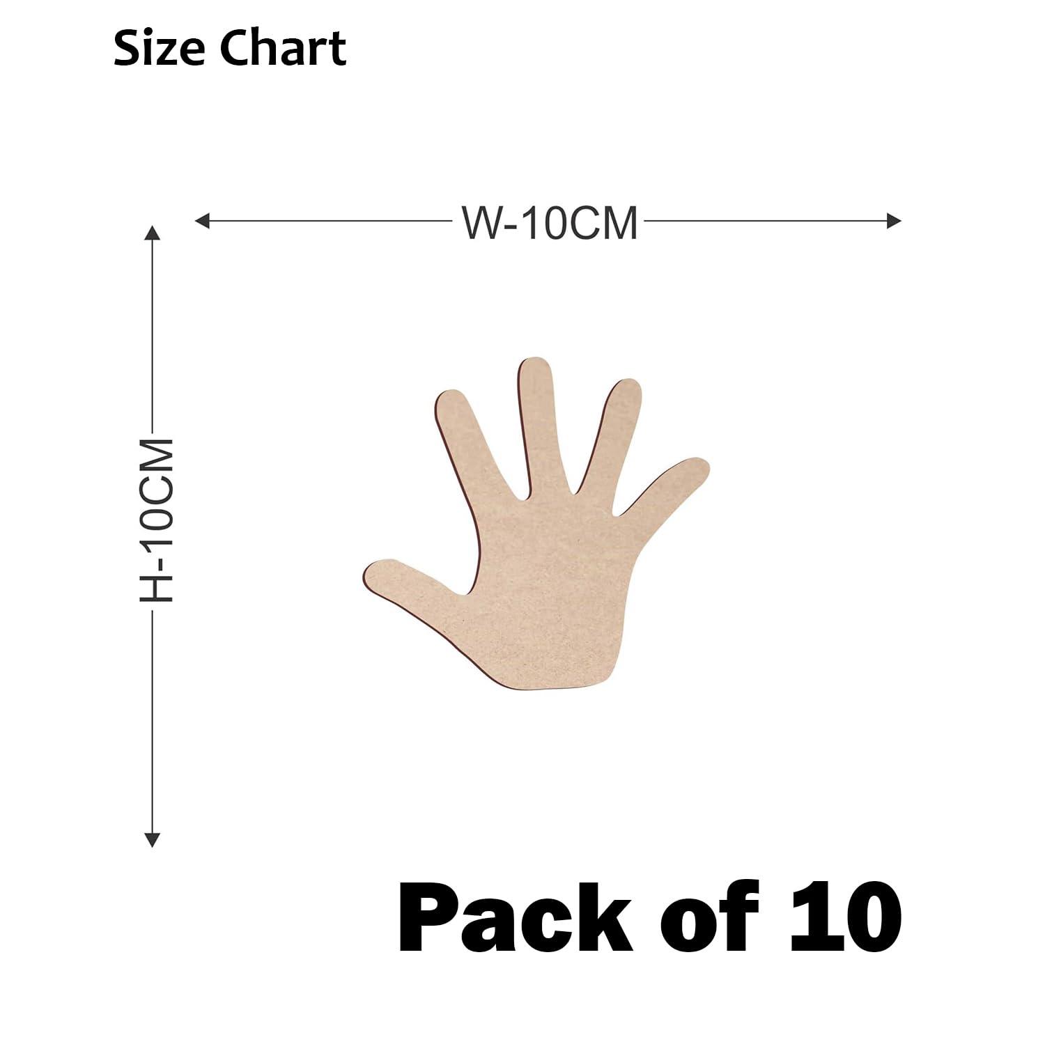 Curious Button Kids Holi Party Kids Painting Home DIY Crafts Decorations Supplies, Unfinished Wooden Hand Palm Cutouts for Holi Decoration (10 Pcs) - Haoser