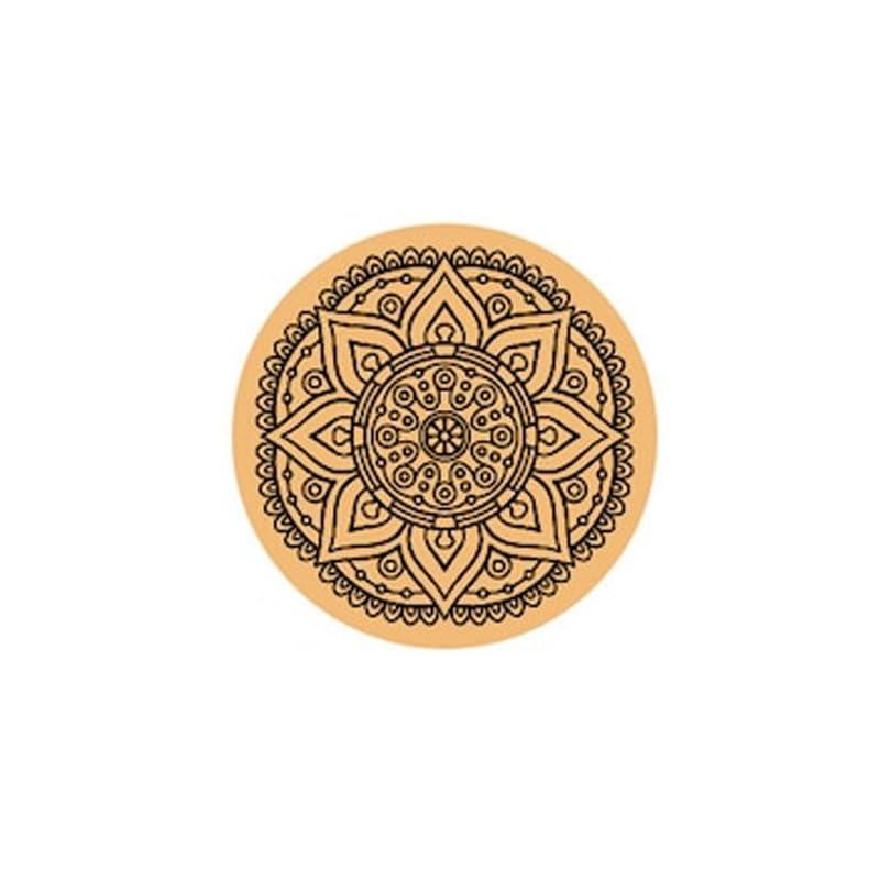 Curious Button Unfinished Wooden Mandala Coaster for DIY, 10cm Pack of 4 Round Wooden Pine MDF Cutouts Unfinished Engraved Coaster Cutouts, Painting Wood Craft, MDF Plains, DIY Art Work (Pattern-A) - Haoser