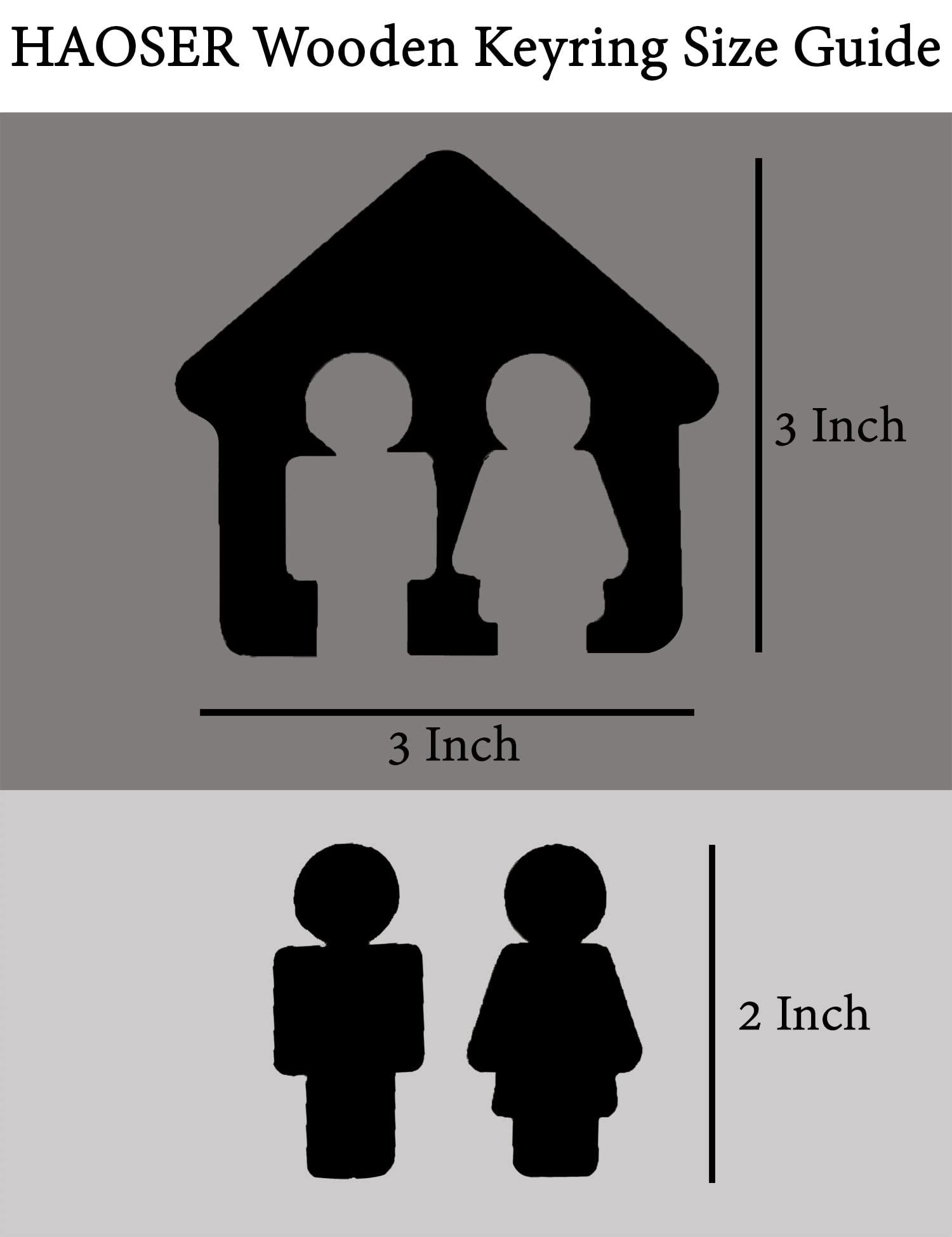 Haoser Customized Wooden Keyring for DIY Projects - Laser Engravable, Printable & Writable, Design Wooden Key Chain for Gifting Friendship Day House Shape (Multipack) (H-PM3-KEYRING-1) - Haoser