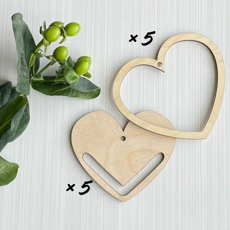 Wooden Heart Frames Macrame Findings & Romantic Decorative Hearts