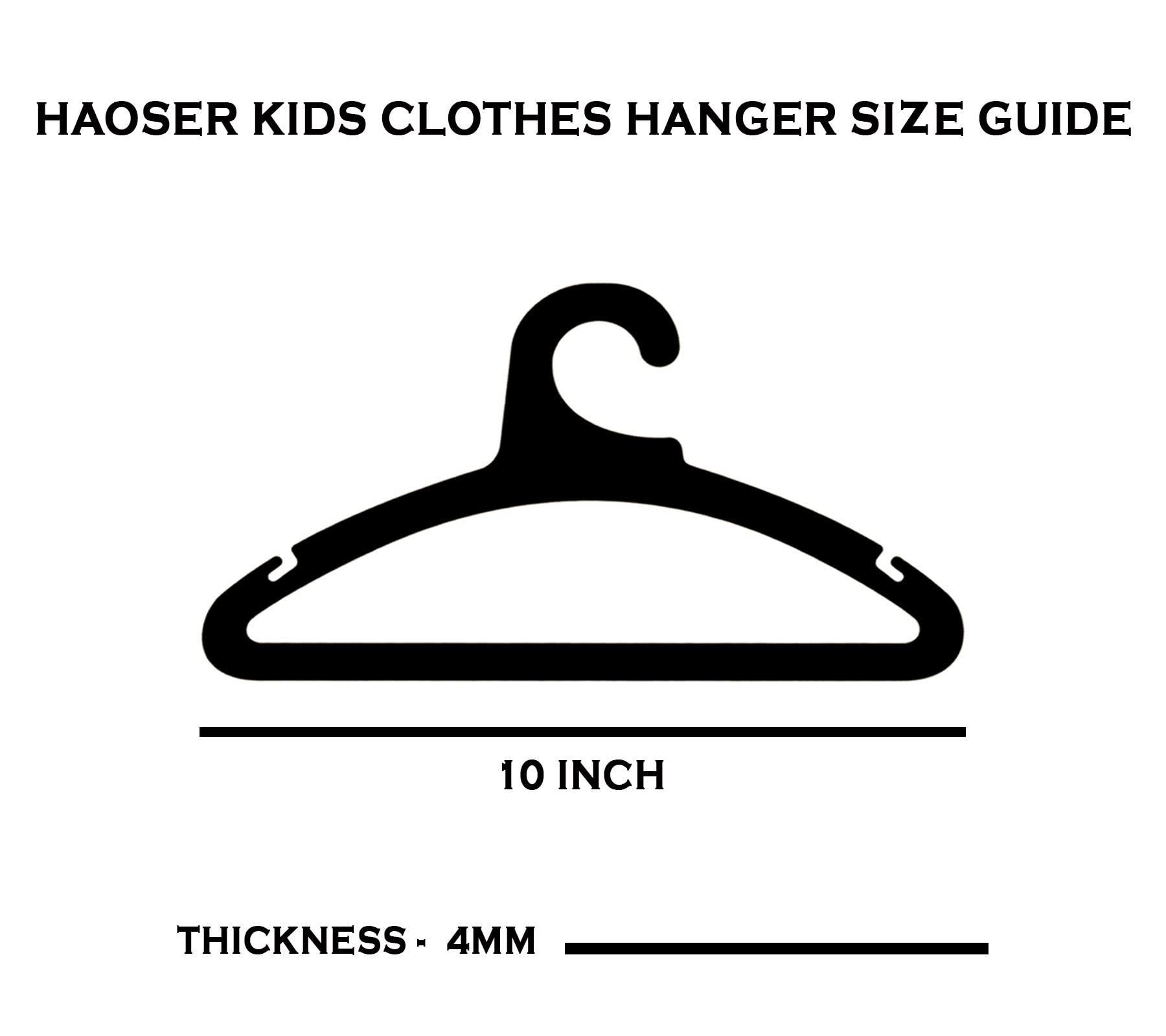 Haoser Kids Clothes Hanger, Solid MDF Garment 10 inch Hangers with Non Slip Bar for Kids - Haoser