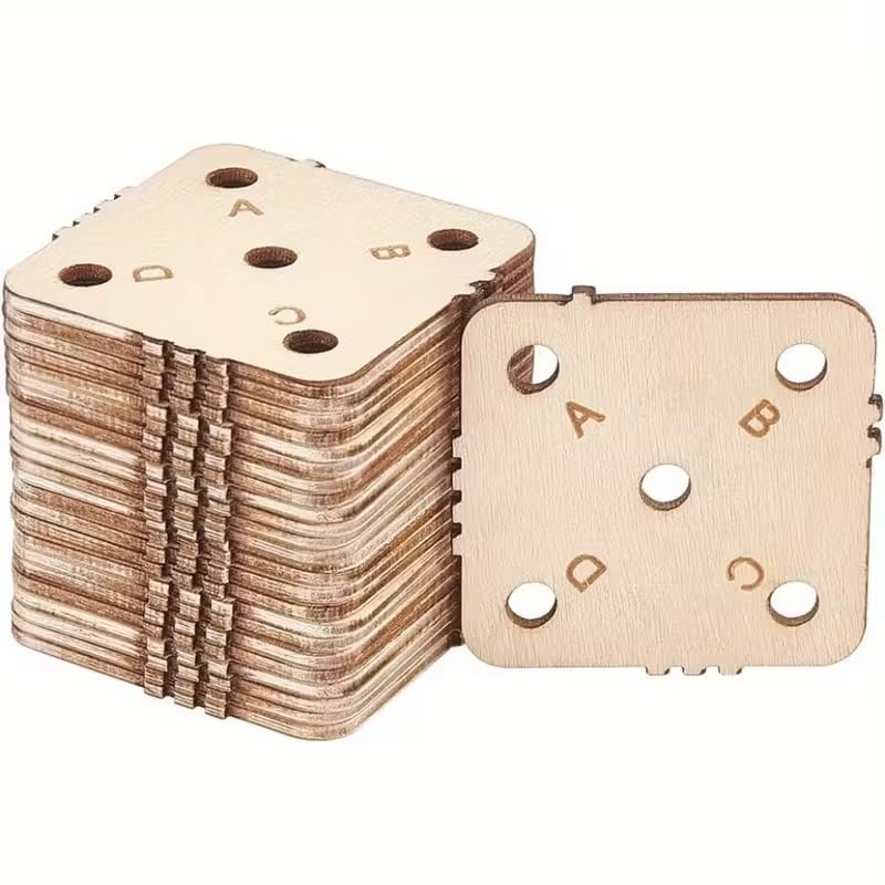 Square Weaving Cards for Tablet Weaving, Pine MDF, 24 Pcs, 1.95 x 1.95 Inch, DIY Loom Craft Supplies