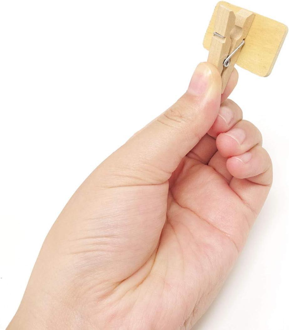 Haoser 12 Mini Retangle Chalkboard Blackboard with Wooden Clip Message Board Signs and Labels Clips - Haoser