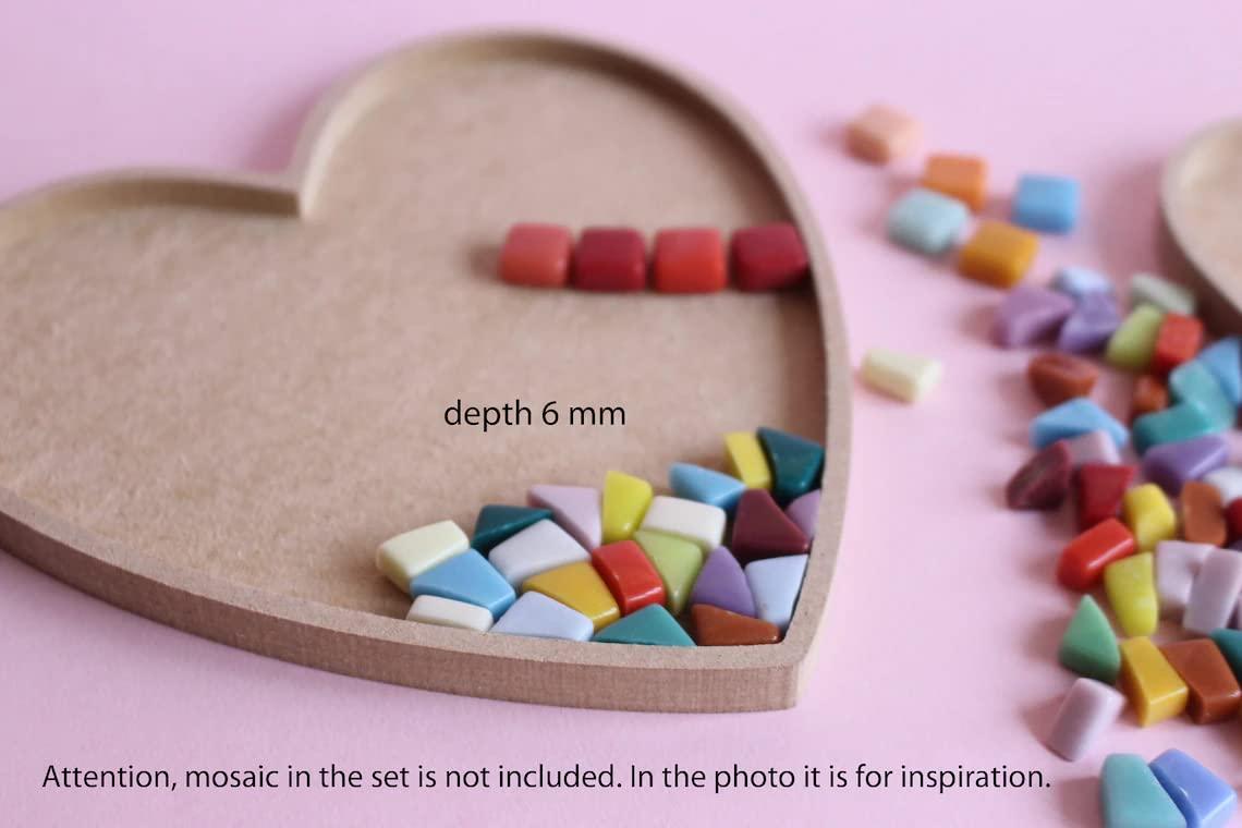 Haoser Wood Heart Combo Cutouts, Natural Unfinished Wooden Heart Cutout Shape for DIY Craft Projects, Decorative Design (Big Heart- 16cm, Small Heart- 10.5cm) - Haoser