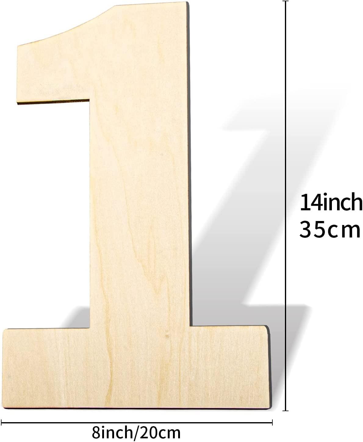 Haoser Blank Wooden Number Unfinished Wood Slices Sign Board for DIY Craft Projects Home Sign Wall Birthday Wedding Party Decoration,Wooden Numbers for Craft. - Haoser