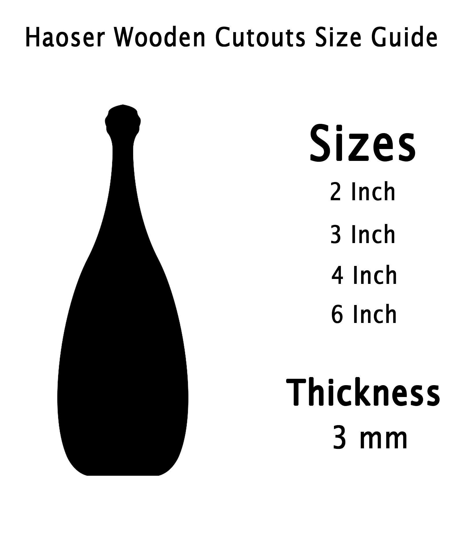 Haoser 3mm Wooden Bottle Cutouts for Scrapbooking Arts Crafts DIY Decoration Display Décor - Haoser