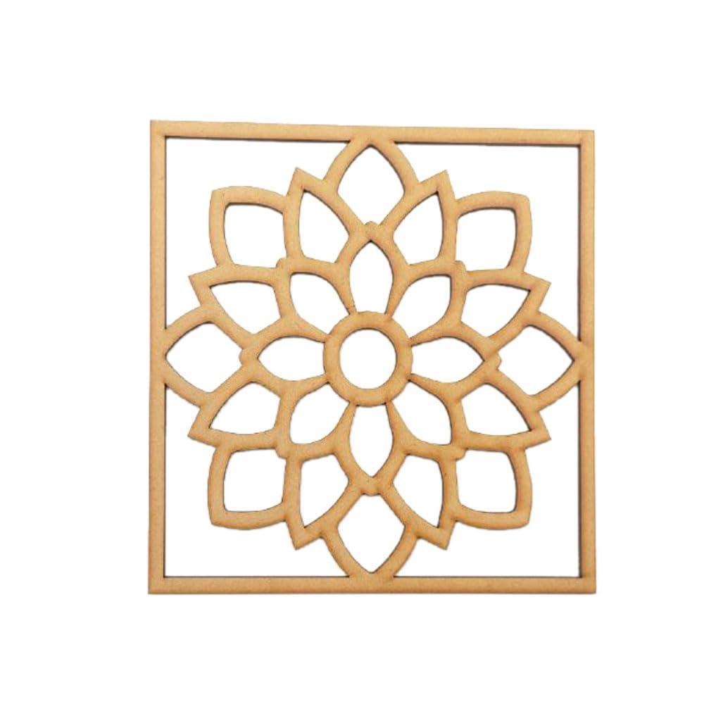 Haoser Wooden Rangoli Stencils Set for Diwali Decoration | Home Decoration (4 pcs, 8x8 inches) - Haoser