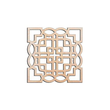 Haoser Wall Hanging Wooden Carved Panel for Room Partition, Cabinet Doors, Windows (Square Panel-6) - Haoser