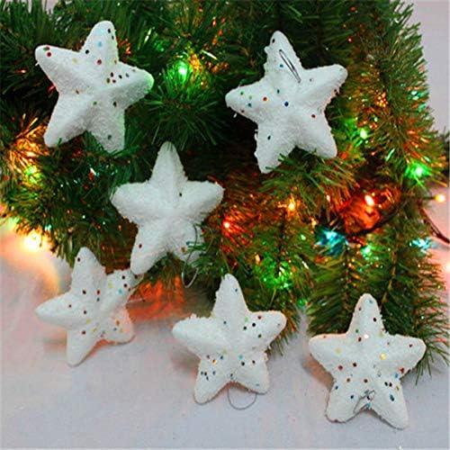 Haoser Creative Snow Star Xmas Tree Hanging Ornaments and Pendant Decoration for Christmas Star Decoration Suitable for Tree Hanging Decoration Wedding Party Festival Pentagram Ornament Gift-9pc - Haoser
