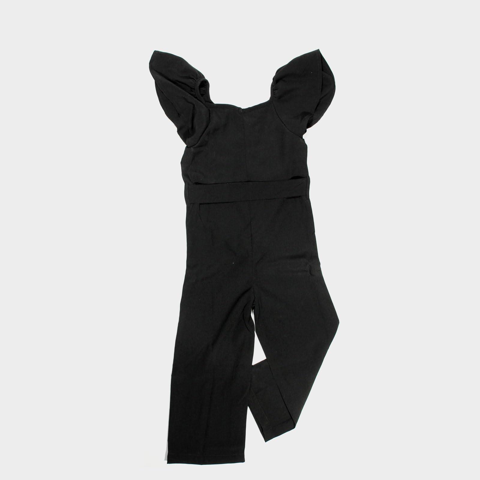 Haoser Girls Flared Sleeves Printed Jumpsuit|Girls' Jumpsuits & Rompers|Black Jumpsuit for girls - Haoser