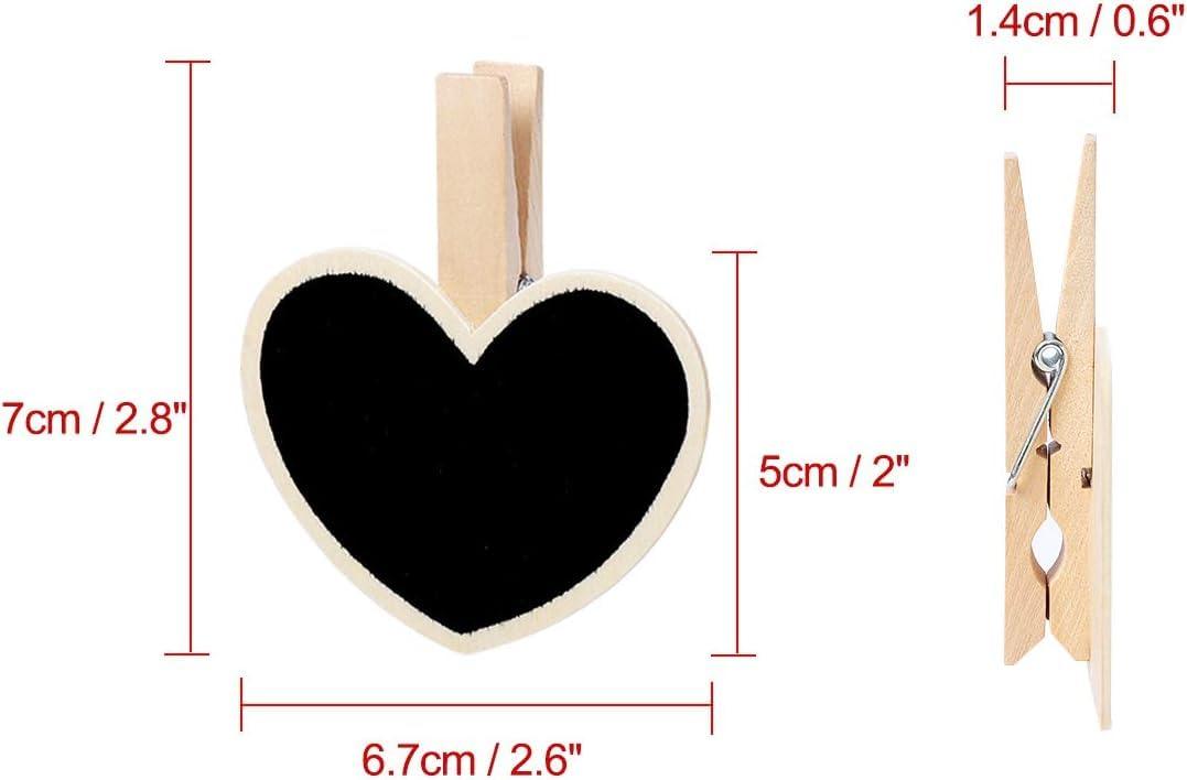 Haoser 12 Mini Retangle Chalkboard Blackboard with Wooden Clip Message Board Signs and Labels Clips - Haoser
