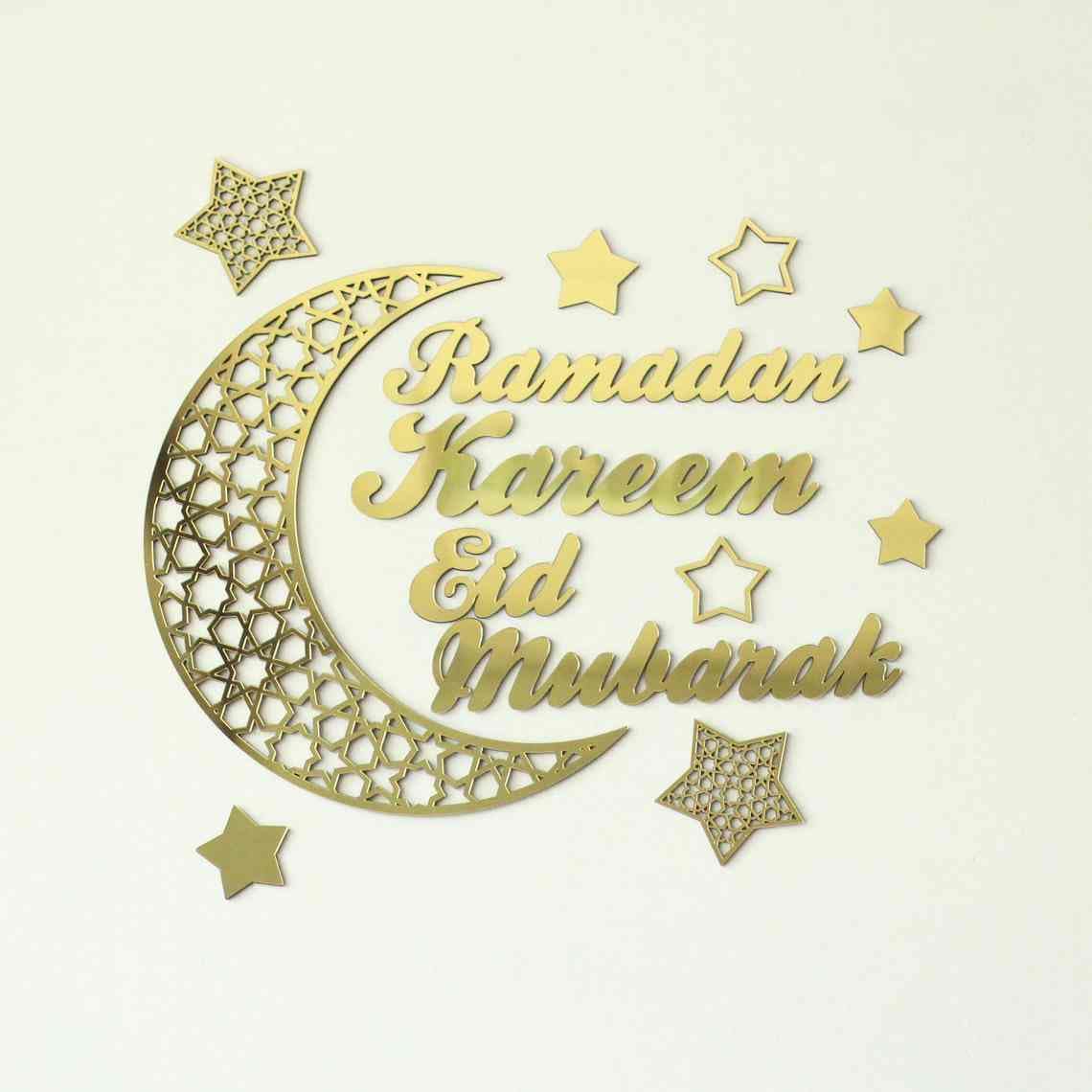 Haoser Ramadan Kareem Ramzan Mubarak Moon And Stars (gold)
