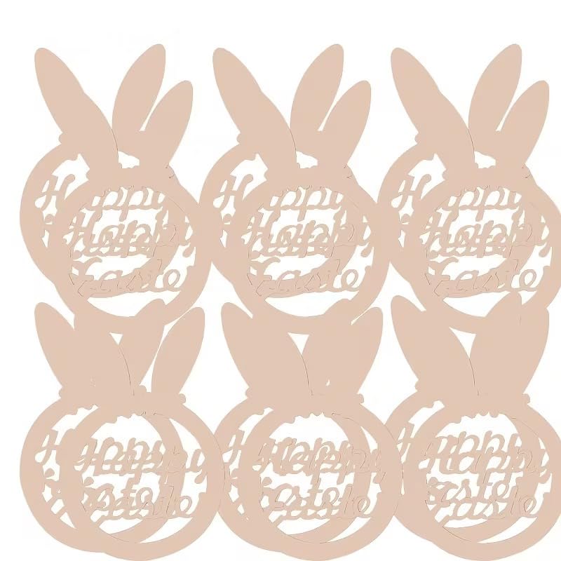 10 Pcs DIY Wooden Easter Egg Ornaments for Painting – 3 Inch Blank Easter Egg Rabbit Cutouts