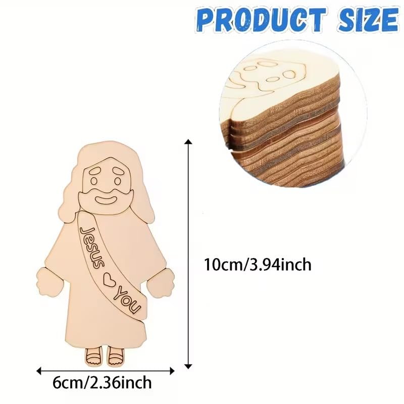 12 Pcs Wooden Figurine Set – Hand-Painted Style Mixed Color Wooden Figures for Crafts