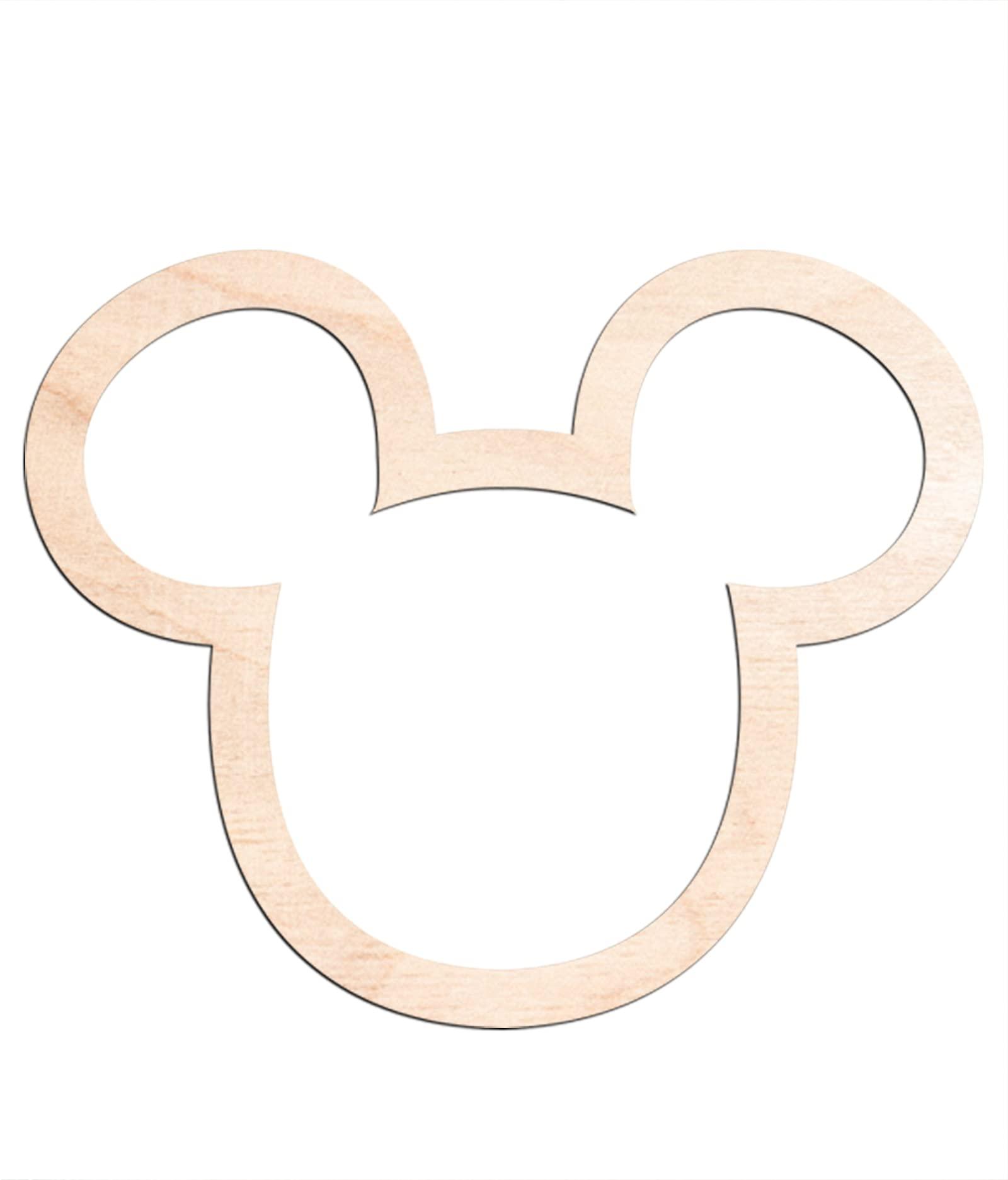 Haoser 3mm Wooden Micky Cutouts for Scrapbooking Arts Crafts DIY Decoration Display Décor - Haoser