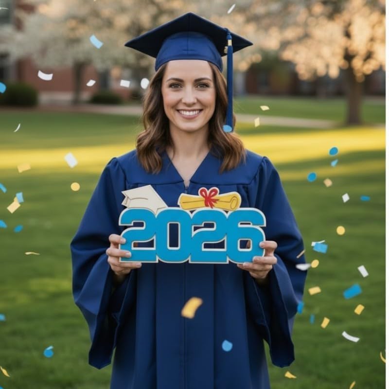 Class of 2026 Graduation Wooden Sign | 2-Layer Unfinished Wood Hanging Decor