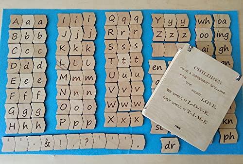 Haoser Wooden Material Alpha Letters with Box for Kids Educational Game, Word Games, Home Schooling - Haoser