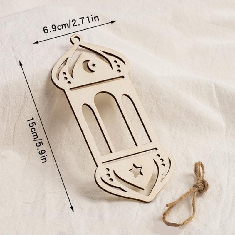Ramadan Hanging Ornaments – Eid Mubarak Wooden Door & Wall Decor