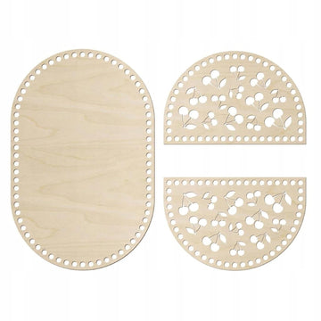 Pack of 3 Wooden Basket Base & Lid Set for Crochet DIY Crafts | Picnic Basket Base Kit