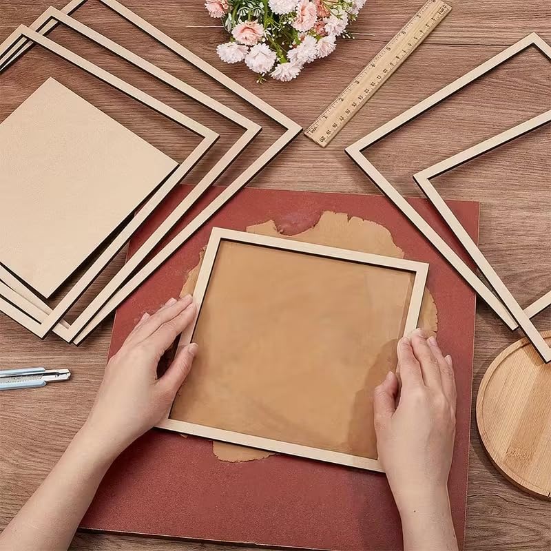 7 Pcs Wooden Plate Guide Set, Square Pottery Frame Tools for Slab Building