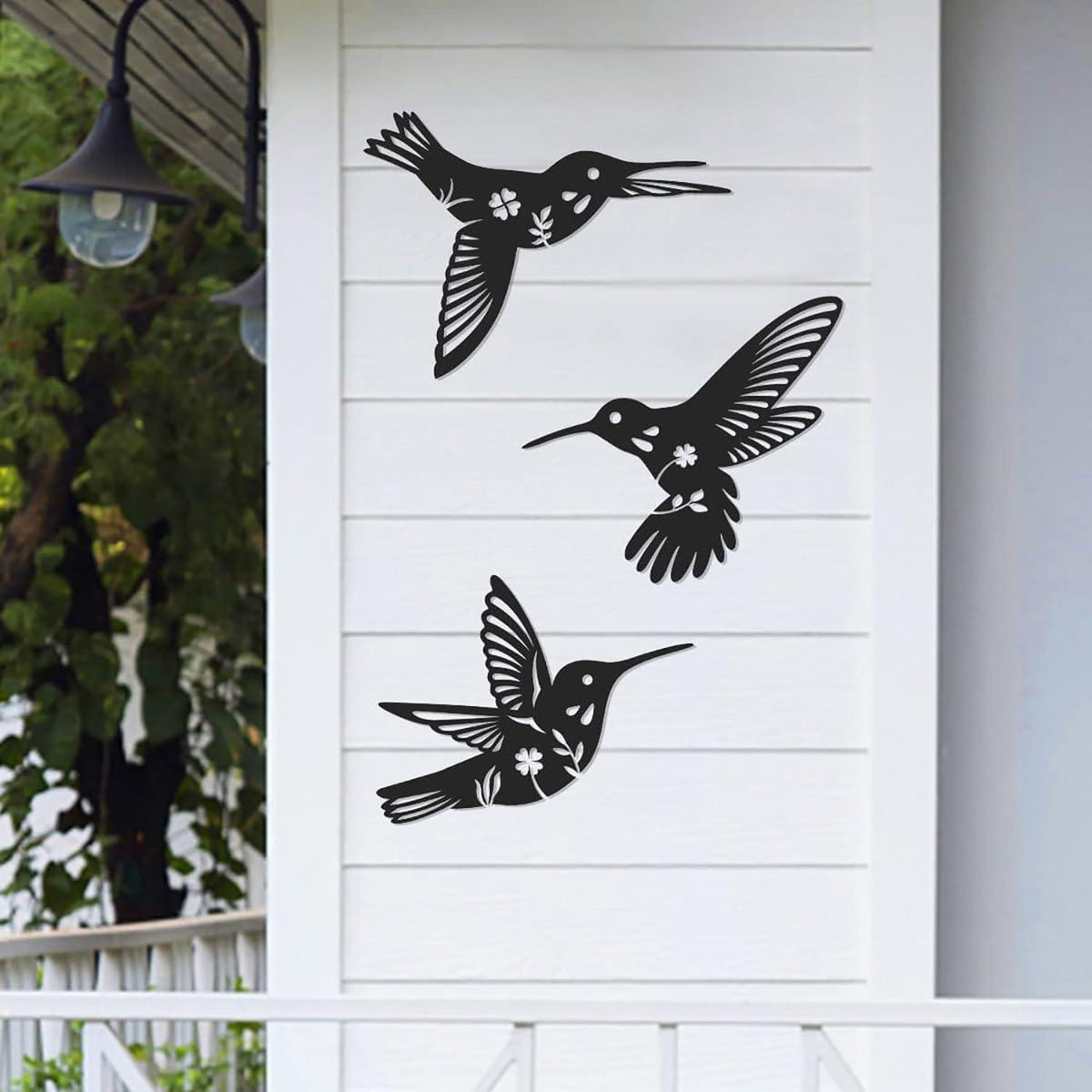Curious Button Beautiful Black Birds Wall Art Decor for Home Decor, Wooden Birds Wall Sculpture for Home, Kitchen Wall Decoration Home, Living Room, Office, Bedroom (25cm, Set of 3) - Haoser