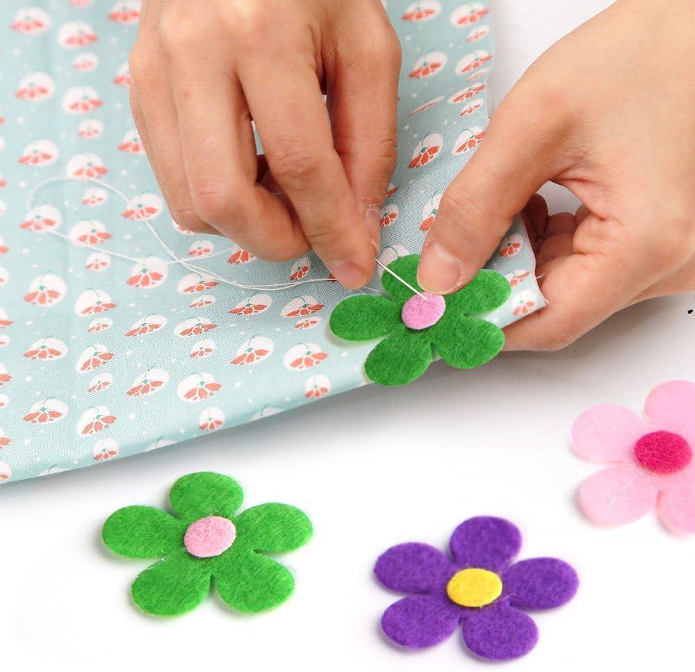 Haoser 50 Pieces Felt Flowers Fabric Flower, Felt Flowers for Craft - Haoser