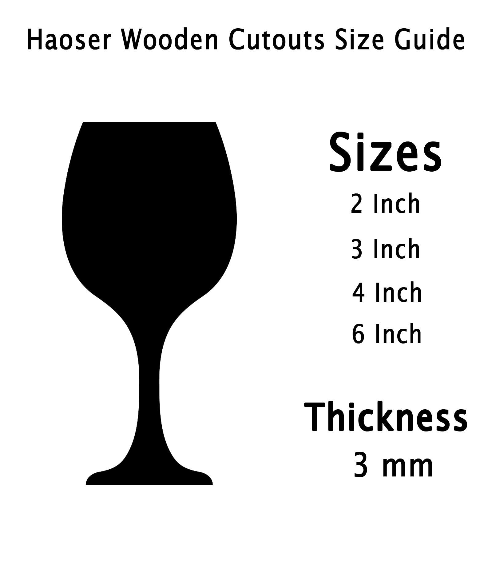 Haoser 3mm Wooden Glass Cutouts for Scrapbooking Arts Crafts DIY Decoration Display Décor - Haoser