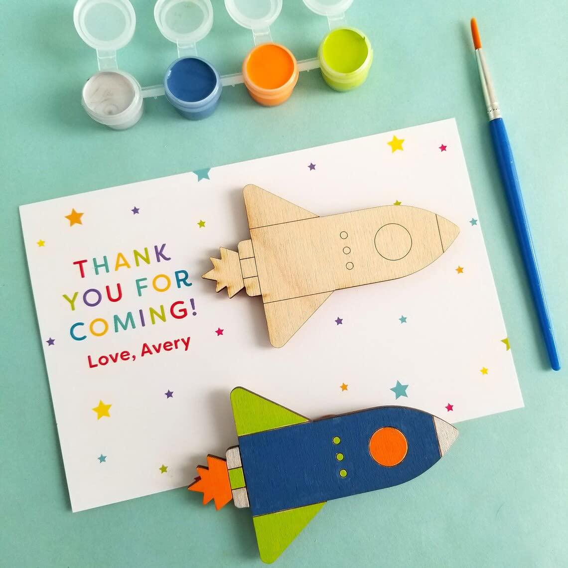 Haoser Craft Items for Kids, Kids Drawing Art Kit, Rocketship Paint kit, Out of This World Favor, Custom Kid Birthday Gift, Baby's Birthday Return Gifts Pack 5 - Haoser