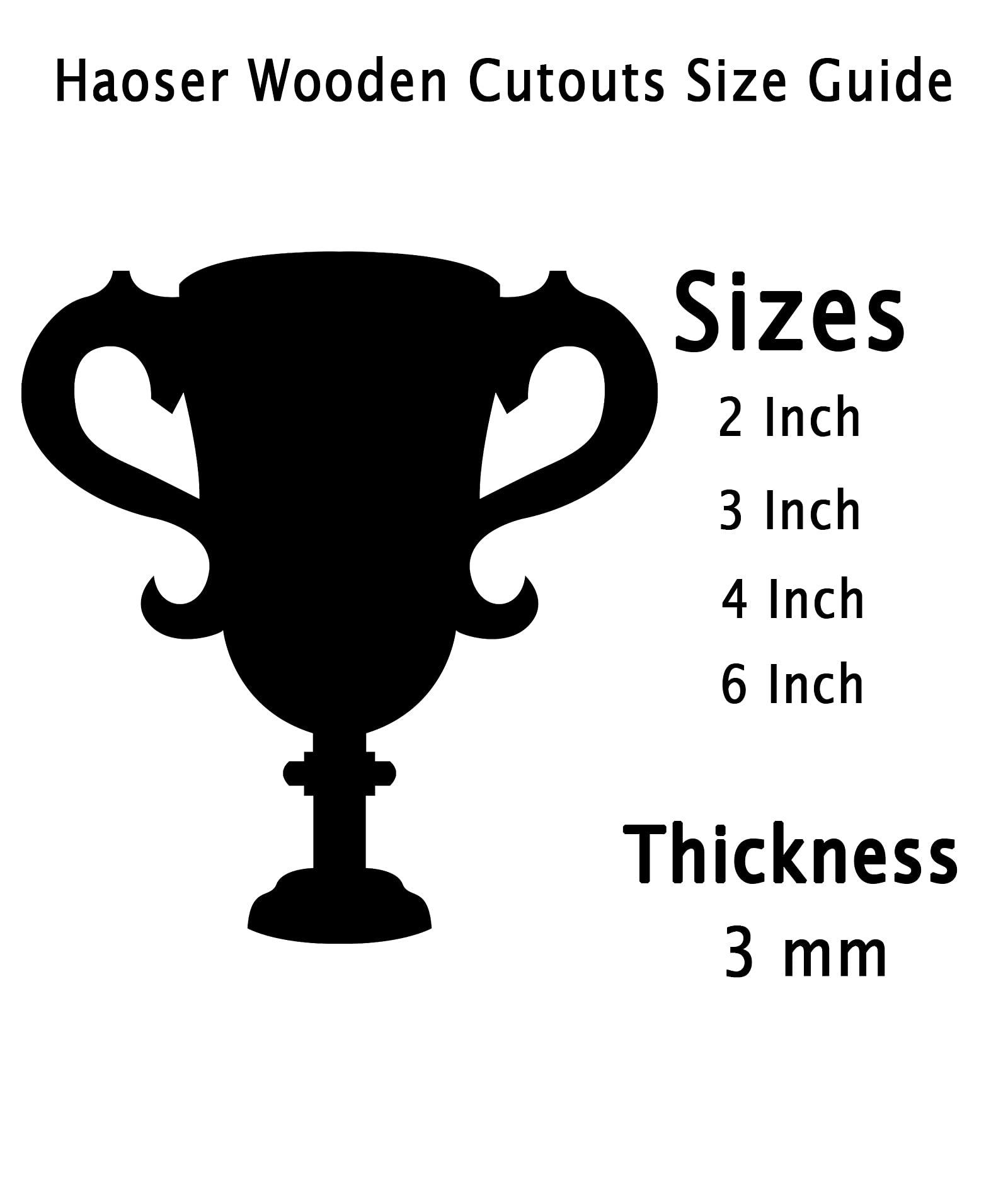 Haoser 3mm Wooden Trofee Cutouts for Scrapbooking Arts Crafts DIY Decoration Display Décor - Haoser