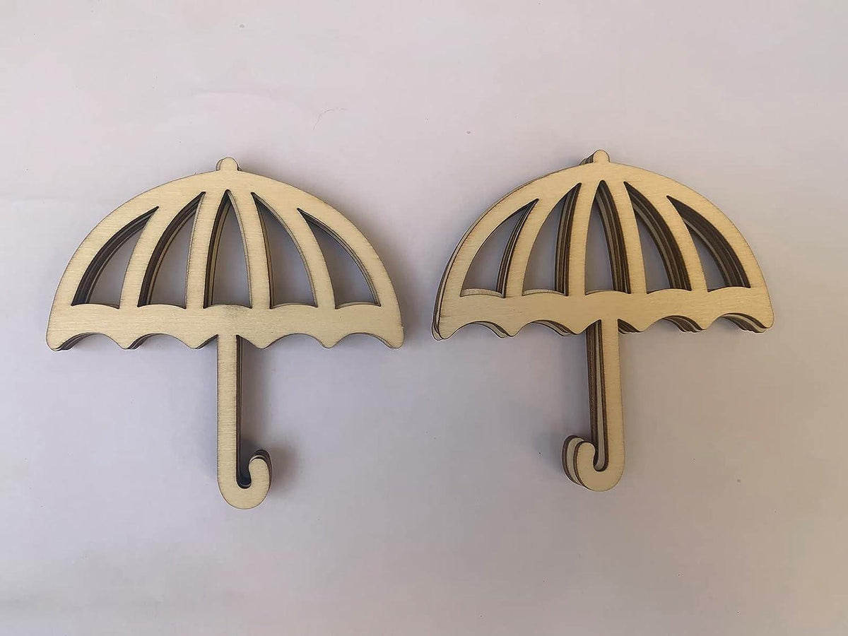 Haoser Unfinished Wood Ornaments to Create Wall Decor with These Umbrella Shape Cutouts Made of Laser Cut MDF Cutouts for DIY Craft Supplies - Haoser