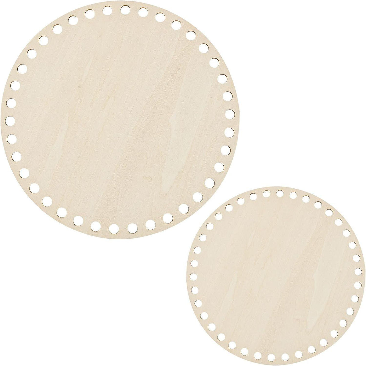 Haoser 2 Sizes Natural Wooden Basket Bottom, 7.8 5.9 Inch Circle Blank Crochet Basket Wood Base for DIY Basket Weaving Supplies Craft Making Home Decoration, Crochet Basket Wood Base. - Haoser