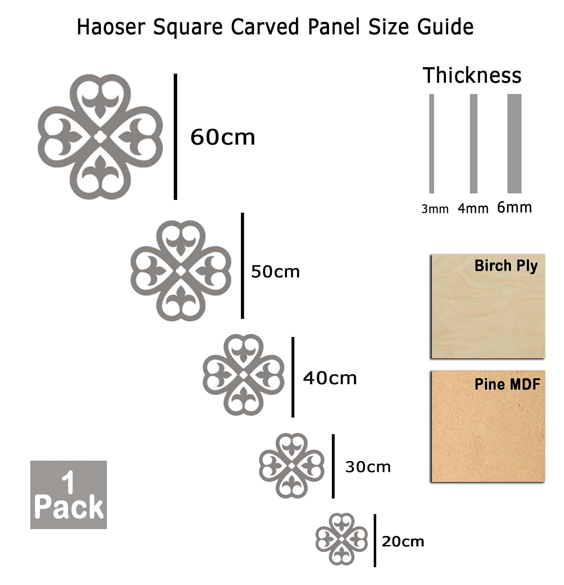 Haoser Birch Ply-3mm Wooden Panel for Room Divider/Partition, Wall Decor Pack of 1 Geometric Laser Cut Carved Panel  (Panle-11) - Haoser