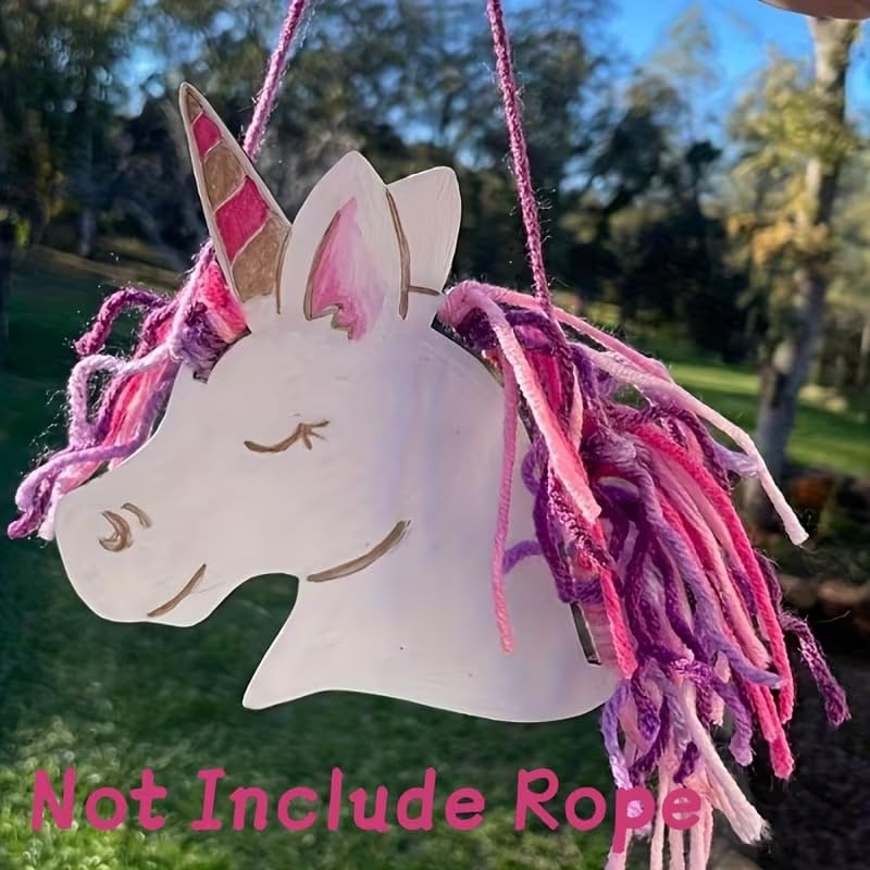 12 Pcs Wooden Unicorn Ornaments for Crafts | Blank Unfinished Wood DIY Hanging Unicorn Decorations