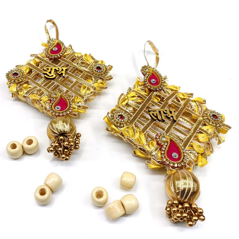 Haoser shubh labh for Door Entrance (1 Pair), (RED-SHUBH lABH)
