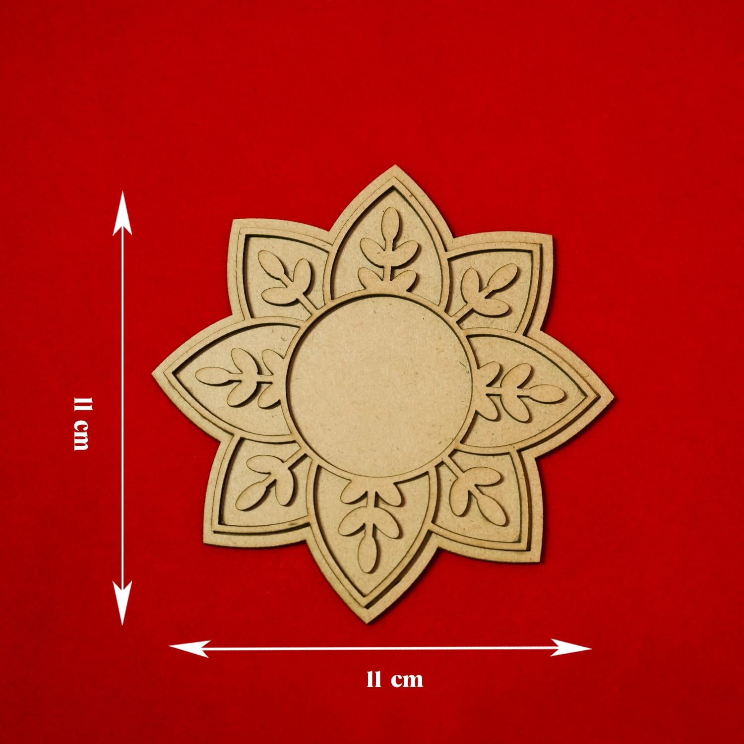 Pack of 2 Wooden Tealight Holders for Home & Office Décor | Pine MDF Elegant Candle Stand for Puja, Diwali, Living Room & Table Decoration