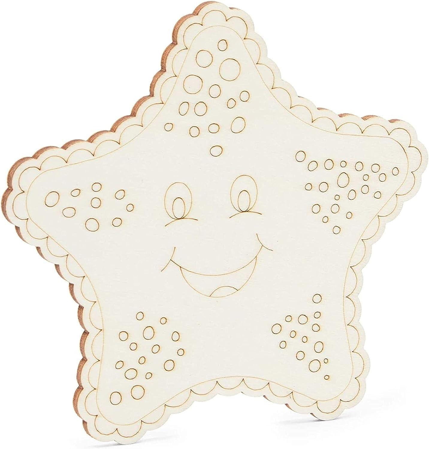 Haoser 24 Pieces Unfinished Sea Creatures Wood Cutouts for Crafts, Wooden Ocean Animals,Kids Art and Craft kit(Turtle, Seahorse, Starfish, Mermaid) Return Gifts for Kids - Haoser