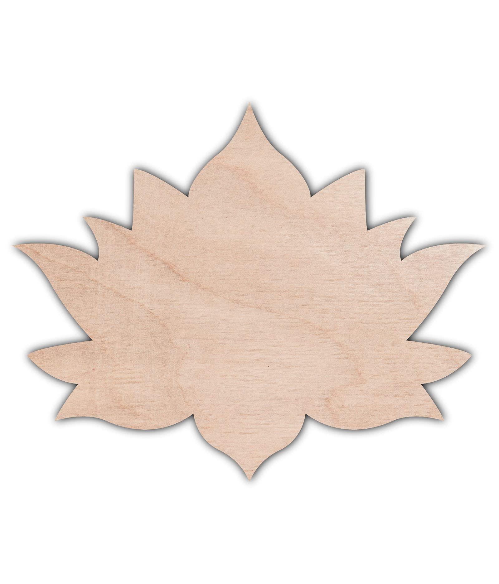 Haoser 3mm Wooden Lotus Cutouts for Scrapbooking Arts Crafts DIY Decoration Display Décor - Haoser