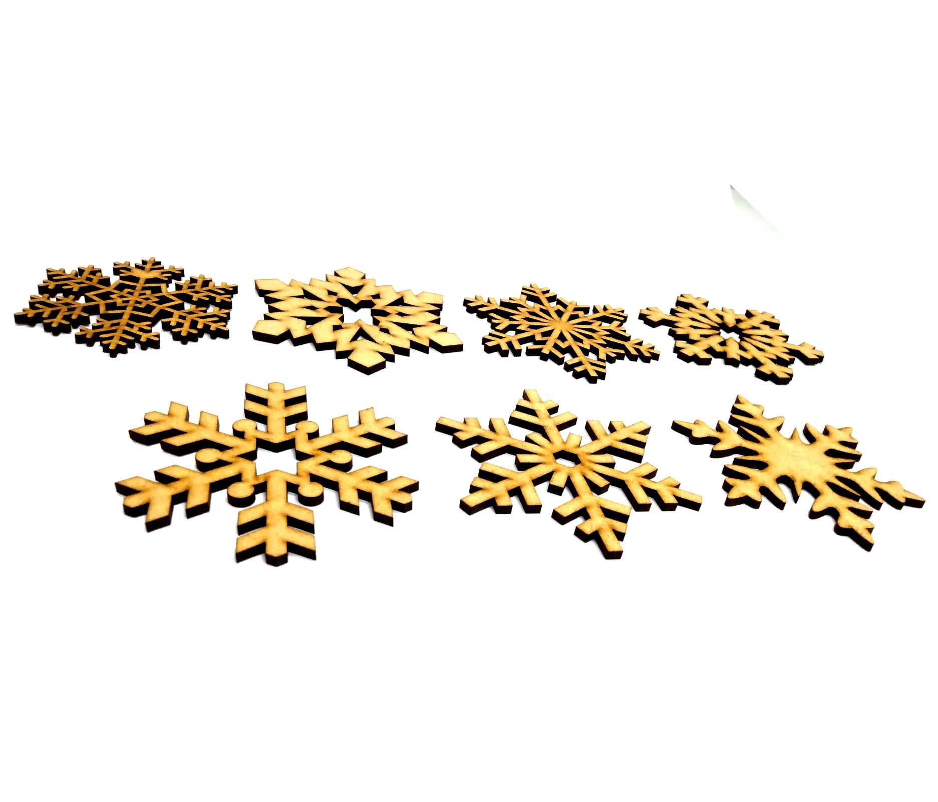 Haoser Wooden Christmas Tree Ornaments Cutout for Christmas Decoration Hanger Pack of 7, Wooden Christmas Decorations for Home - Haoser