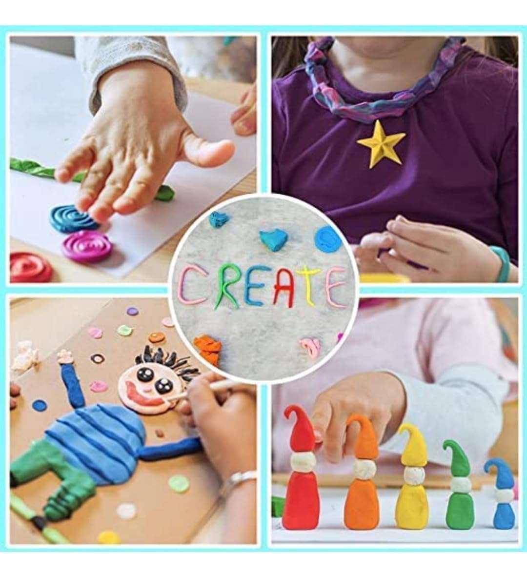 Haoser 12 Colors Air Dry Magic Clay, Ultra-Light Creative Art and Craft Air Dry Super Clay with Carving Molding Tools Kit for Kids (Pack of 1) Animal Decoration Accessories, Kids Art Crafts Best Gift - Haoser