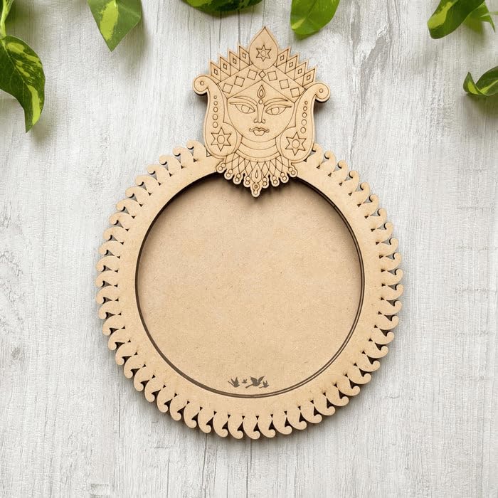 Wooden MDF Pooja Thali Platter Abstract Design