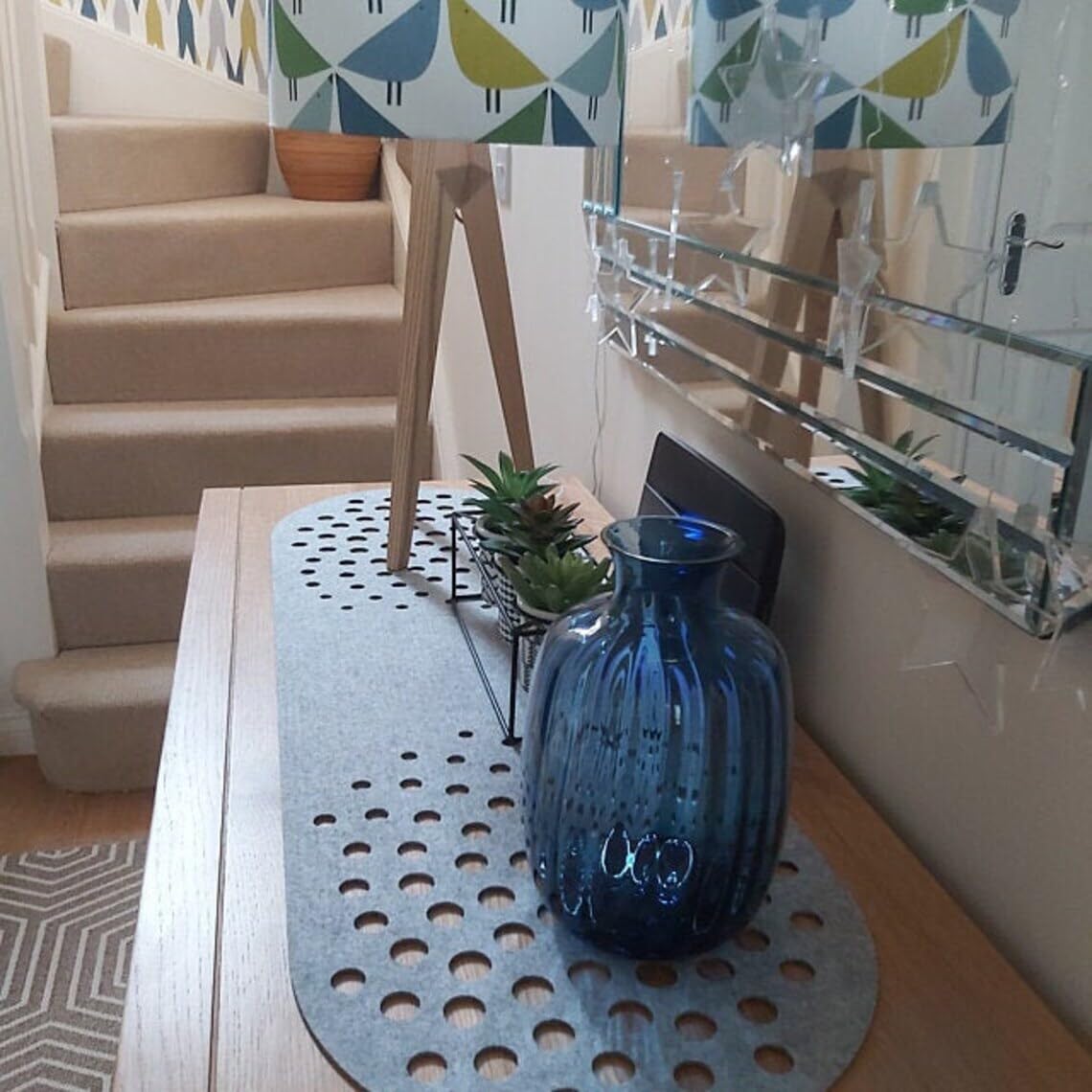 Modern Gray Felt Table Runner – 39.4 x 11.5 Inch | Felt Runner | Elegant Dining Table Decor & Surface Protection | Housewarming Gift & Modern Home Decoration