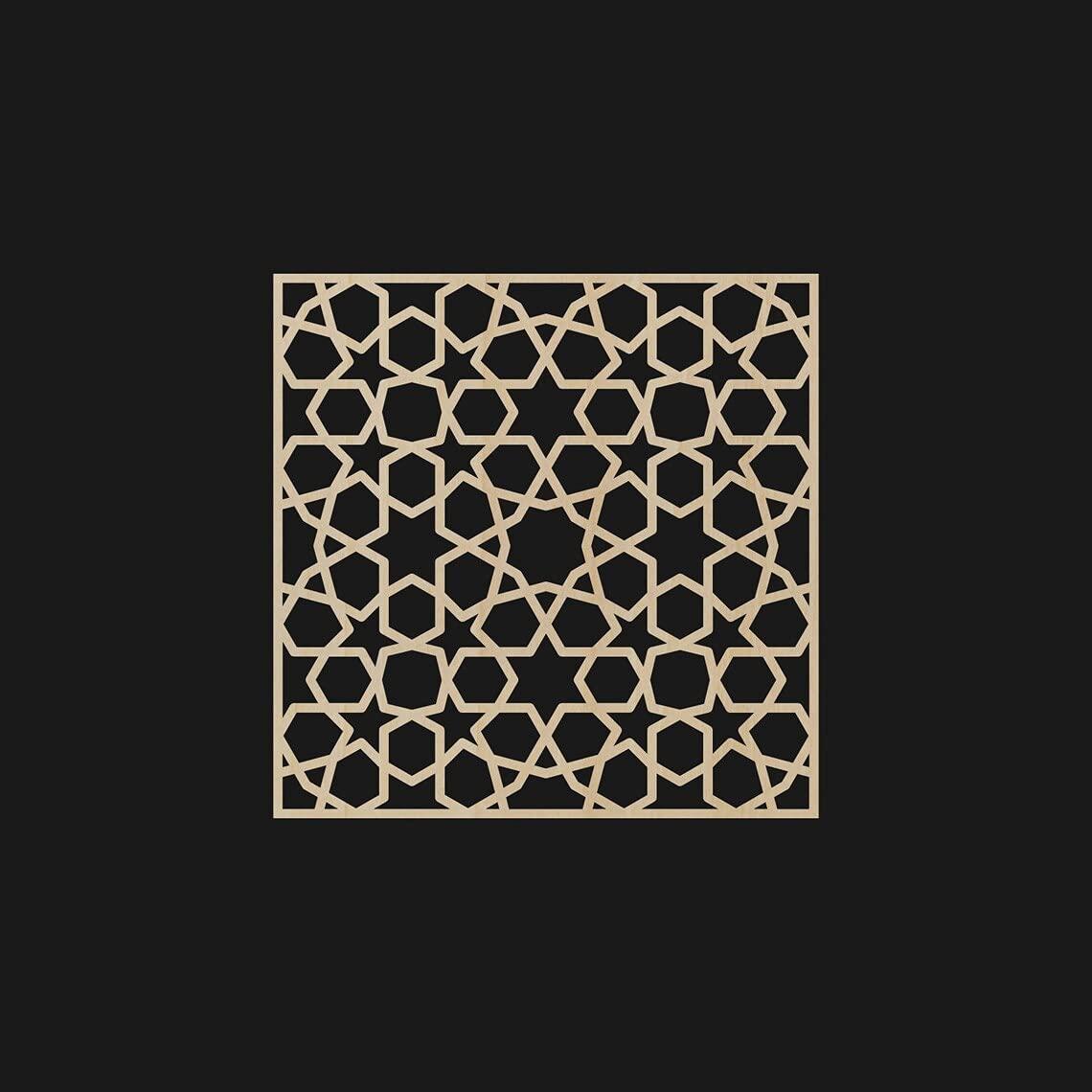 Haoser Wall Hanging Wooden Carved Panel for Room Partition, Cabinet Doors, Windows (Square Panel-5) - Haoser