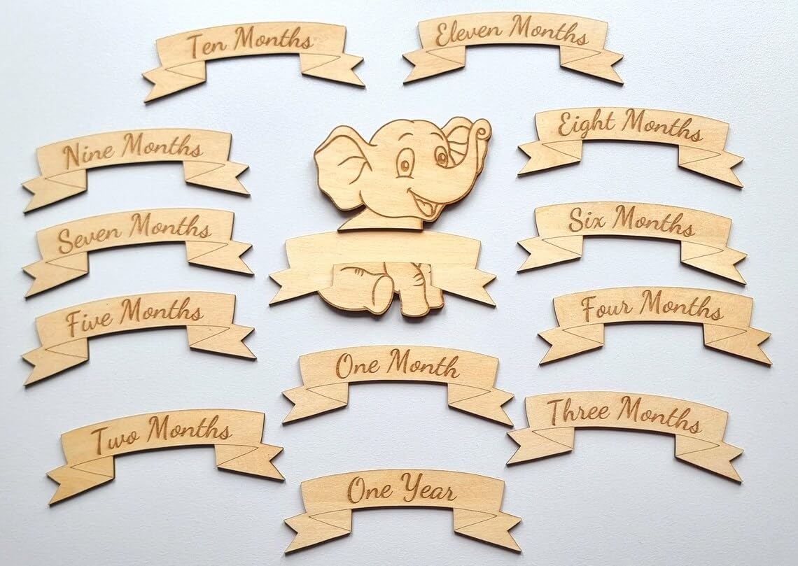 Elephant Interchangeable Baby Milestone Plaque