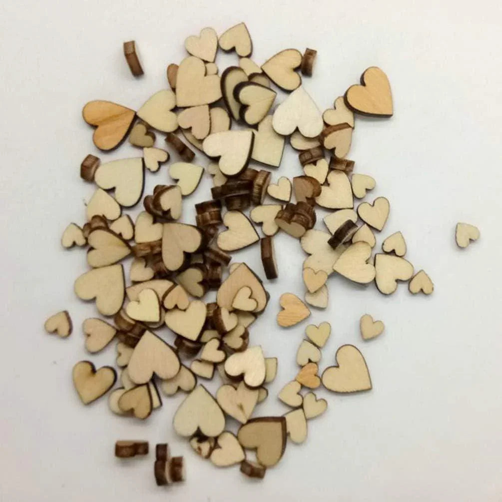 Haoser 100pcs Heart-Shaped Wooden Slices Craft Embellishments Wood Pieces Manual Accessories Wooden Hearts,Unfinished Wood Crafts,Wooden Hearts for Crafts,Heart Decor for DIY Art (6-12mm) (Mixed Size) - Haoser