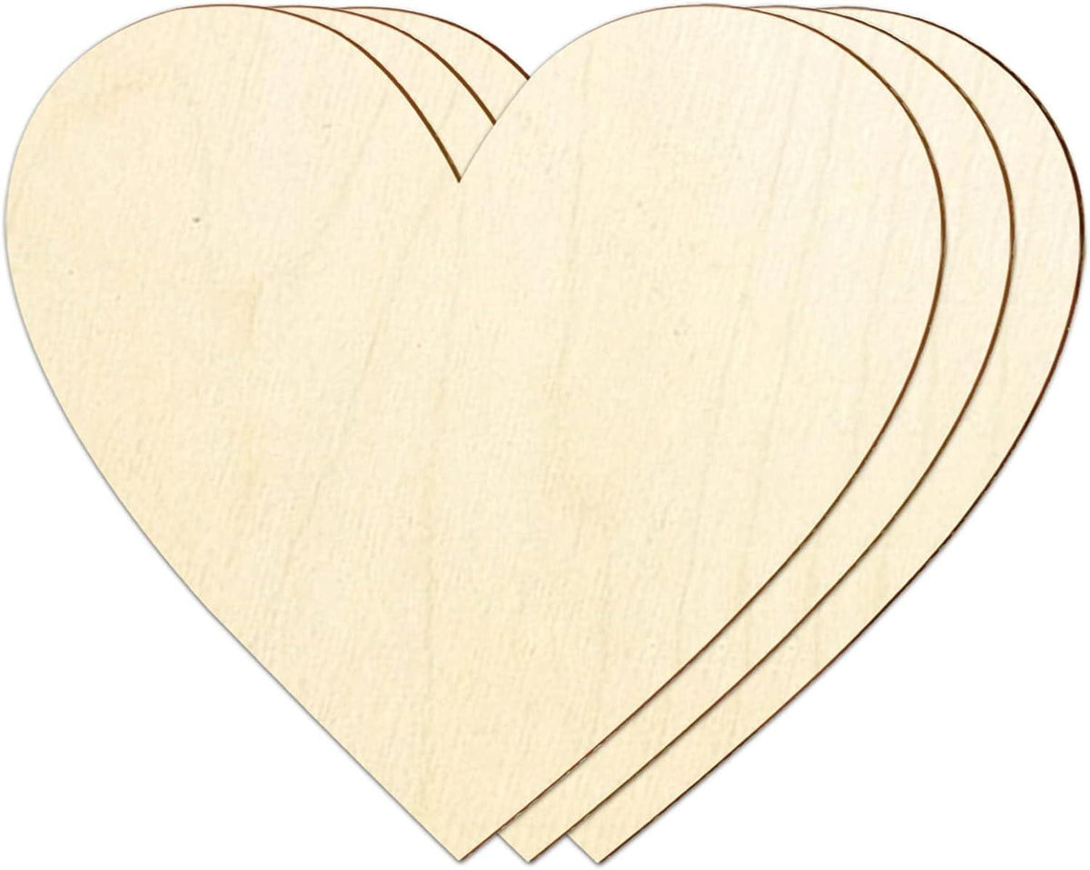 Haoser Heart MDF Pine Wood 1 inch -2.5 mm Thick Wood Hearts for Crafts, Unfinished Wooden Heart Cutouts, Heart Wood Slices Board for Resin Art, Mandala Art, Pyrography, Painting - Haoser