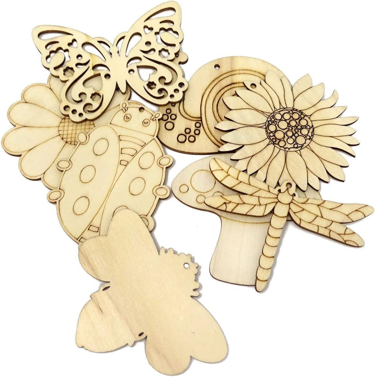 Haoser 10 PCS Unfinished Ice Cream Wood Cutouts 10 Styles Summer DIY Blank Unfinished Wooden Cutouts for Crafts Ice Cream Ornament for Kids Painting, DIY Crafts Home Decoration,Kids Art and Craft kit - Haoser