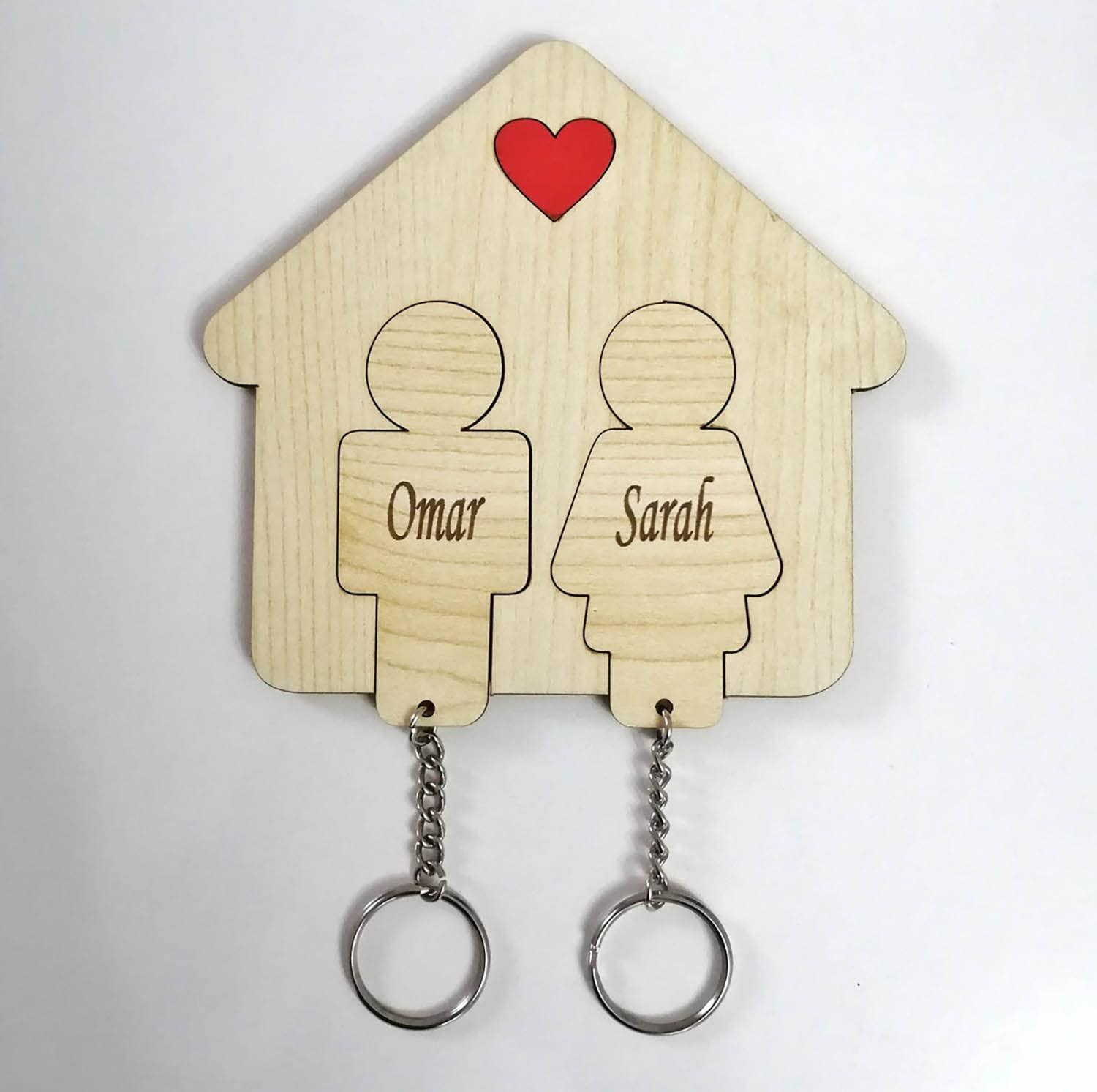 Haoser Customized Wooden Keyring for DIY Projects - Laser Engravable, Printable & Writable, Design Wooden Key Chain for Gifting Friendship Day House Shape (Multipack) (H-PM3-KEYRING-1) - Haoser